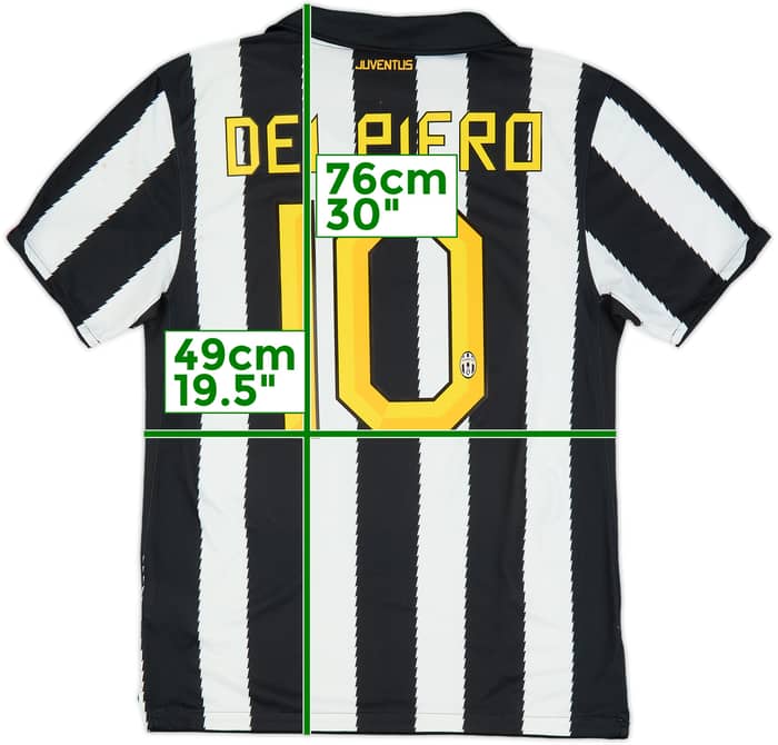 2010-11 Juventus Home Shirt Del Piero #10 - 6/10 - (M)