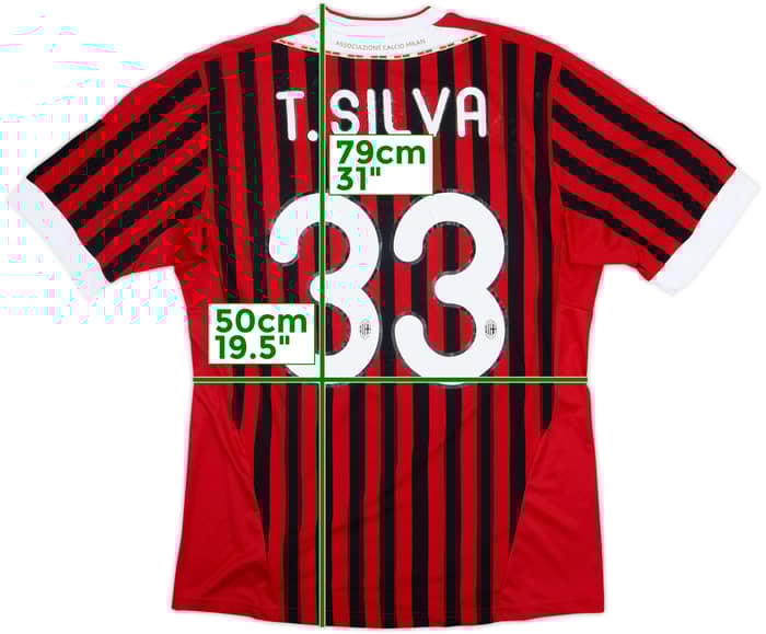 2011-12 AC Milan Home Shirt T.Silva #33 - 5/10 - (L)