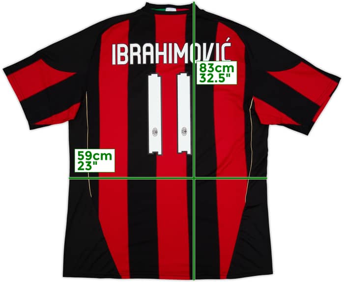 2010-11 AC Milan Home Shirt Ibrahimovic #11 - 10/10 - (XL)