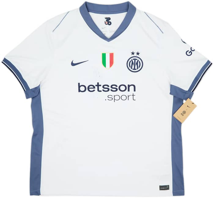 Camiseta de visitante del Inter Milan 2024-25 autografiada Lautaro #10 (XXL)