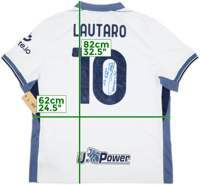Camiseta de visitante del Inter Milan 2024-25 autografiada Lautaro #10 (XXL)