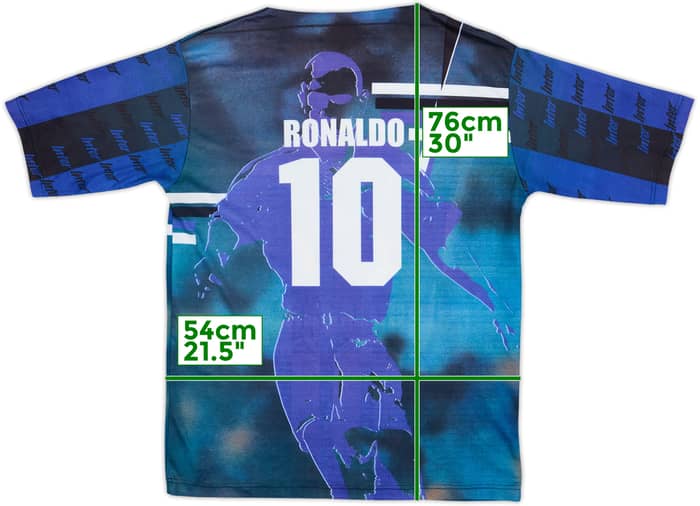 1997-98 Inter Milan Graphic Shirt Ronaldo #10 - 8/10 - (L)
