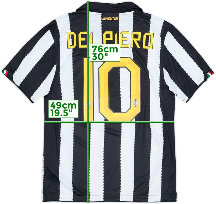 2010-11 Juventus Home Shirt Del Piero #10 - 8/10 - (M)