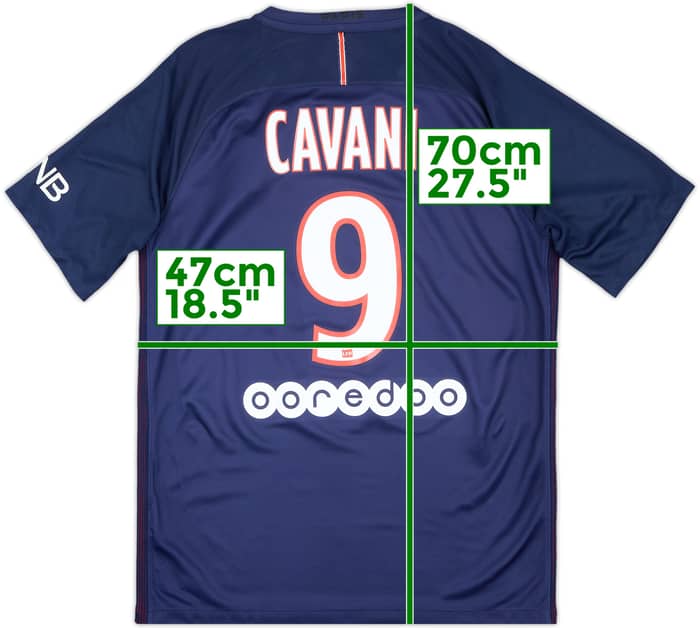 2016-17 Paris Saint-Germain Home Shirt Cavani #9 - 7/10 - (M)