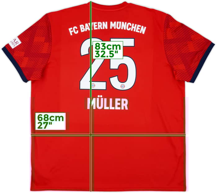 2018-19 Bayern Munich Home Shirt Muller #25 - 9/10 - (XXL)