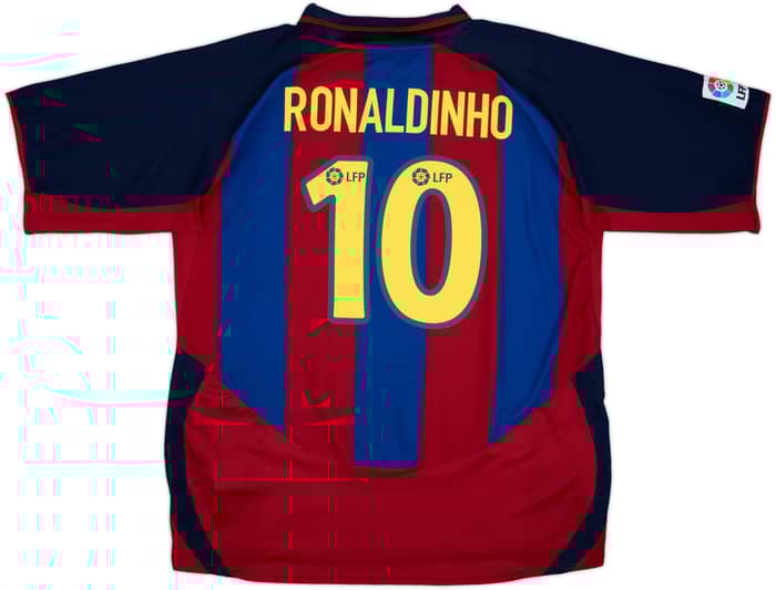 2003-04 Barcelona Home Shirt Ronaldinho #10 - 9/10 - (XXL)