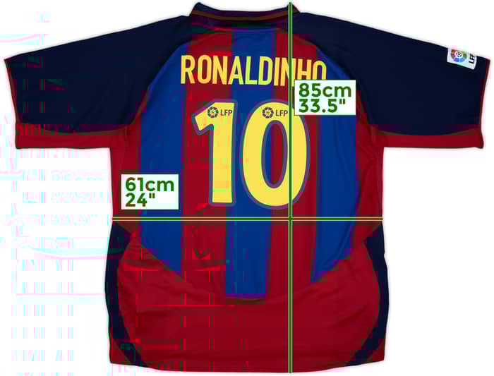 2003-04 Barcelona Home Shirt Ronaldinho #10 - 9/10 - (XXL)