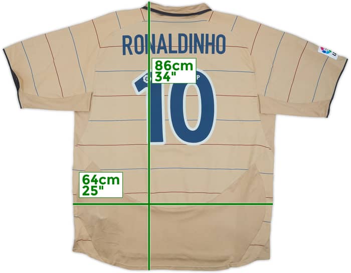 2003-05 Barcelona Away Shirt Ronaldinho #10 - 8/10 - (XXL)
