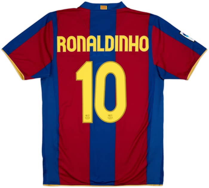 2007-08 Barcelona Home Shirt Ronaldinho #10 - 7/10 - (M)