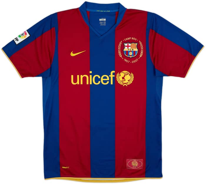 2007-08 Barcelona Home Shirt Ronaldinho #10 - 7/10 - (M)