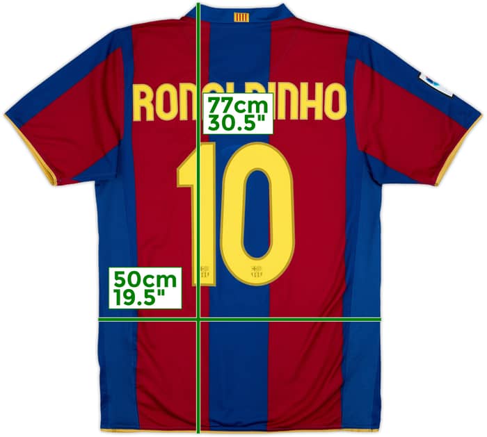 2007-08 Barcelona Home Shirt Ronaldinho #10 - 7/10 - (M)
