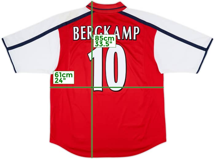 2000-02 Arsenal Home Shirt Bergkamp #10 - 8/10 - (XL)