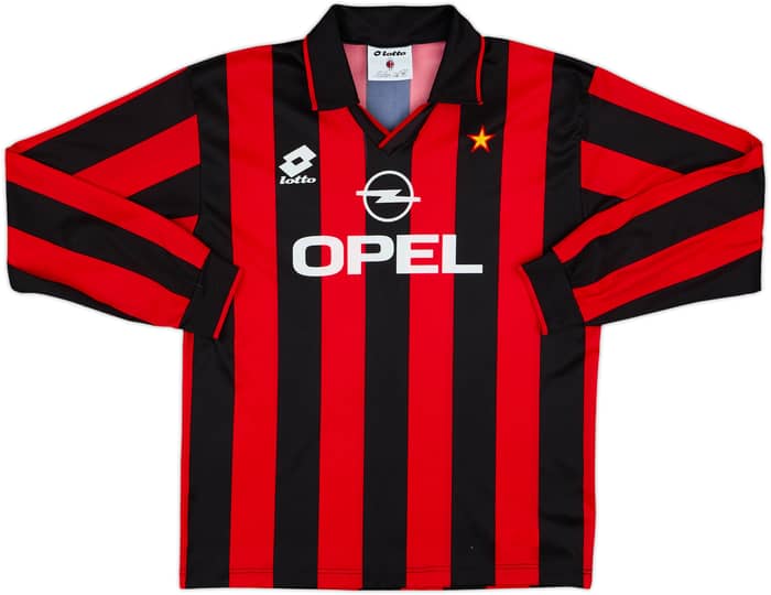 1994-95 AC Milan Home L/S Shirt - 5/10 - (XL.Boys)