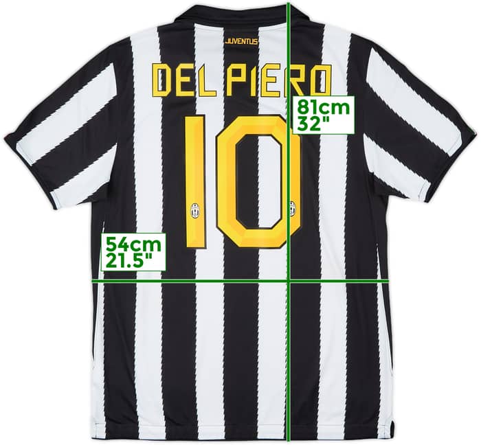 2010-11 Juventus Home Shirt Del Piero #10 - 6/10 - (L)
