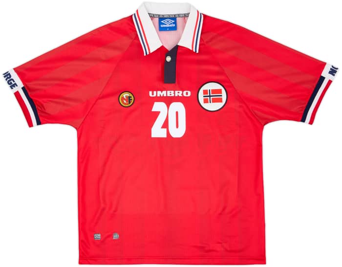 1998-00 Norway Home Shirt Solskjaer #20 - 8/10 - (M)