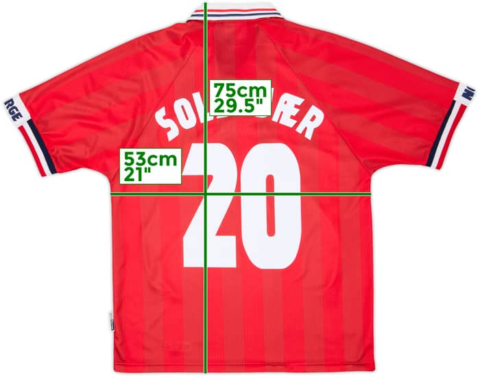 1998-00 Norway Home Shirt Solskjaer #20 - 8/10 - (M)