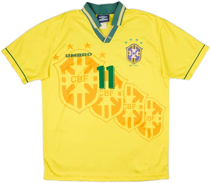 1994 Brazil Home Shirt Romario #11 - 6/10 - (L)