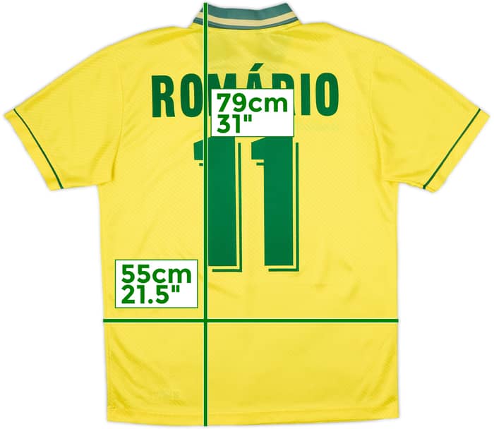 1994 Brazil Home Shirt Romario #11 - 6/10 - (L)