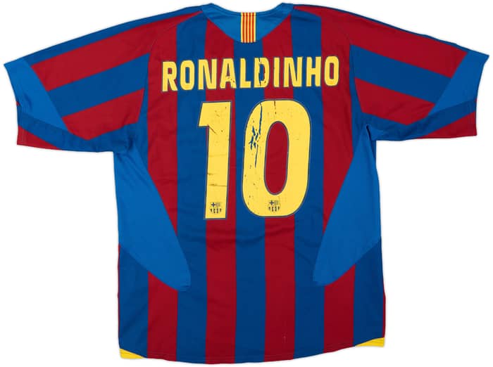 2005-06 Barcelona Home Shirt Ronaldinho #10 - 5/10 - (L)