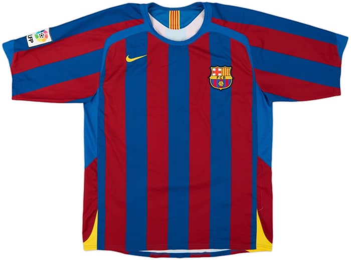2005-06 Barcelona Home Shirt Ronaldinho #10 - 5/10 - (L)