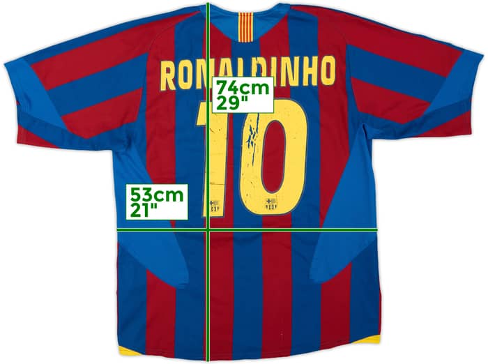 2005-06 Barcelona Home Shirt Ronaldinho #10 - 5/10 - (L)