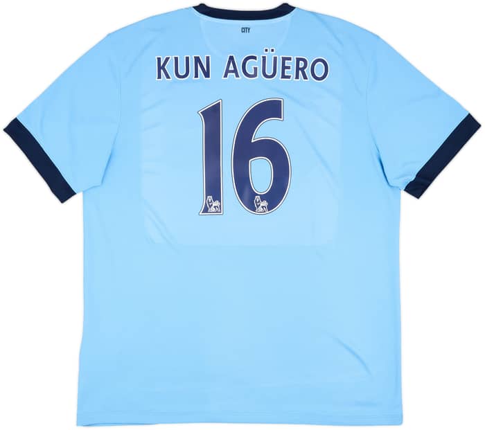 2014-15 Manchester City Home Shirt Kun Aguero #16 - 6/10 - (XXL)