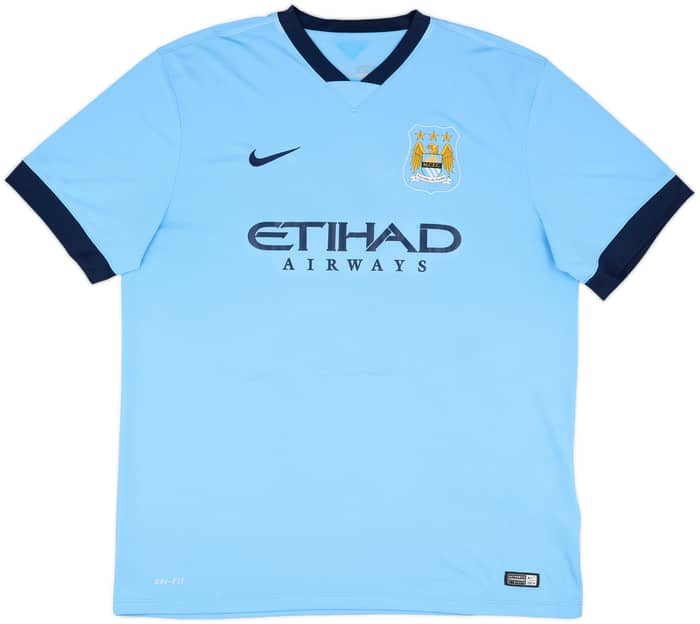 2014-15 Manchester City Home Shirt Kun Aguero #16 - 6/10 - (XXL)