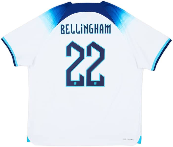 2022-23 England Authentic Home Shirt Bellingham #22 - 10/10 - (XXL)
