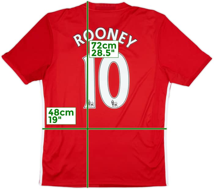 2016-17 Manchester United Home Shirt Rooney #10 - 8/10 - (M)