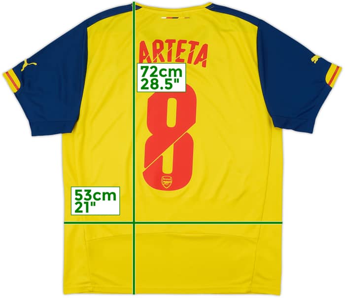 2014-15 Arsenal Away Shirt Arteta #8 - 7/10 - (L)