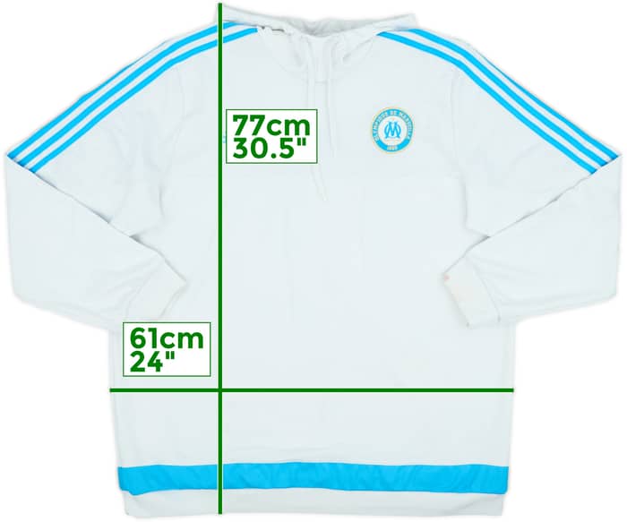2015-16 Olympique Marseille adidas Hooded Sweat Top - 6/10 - (XL)