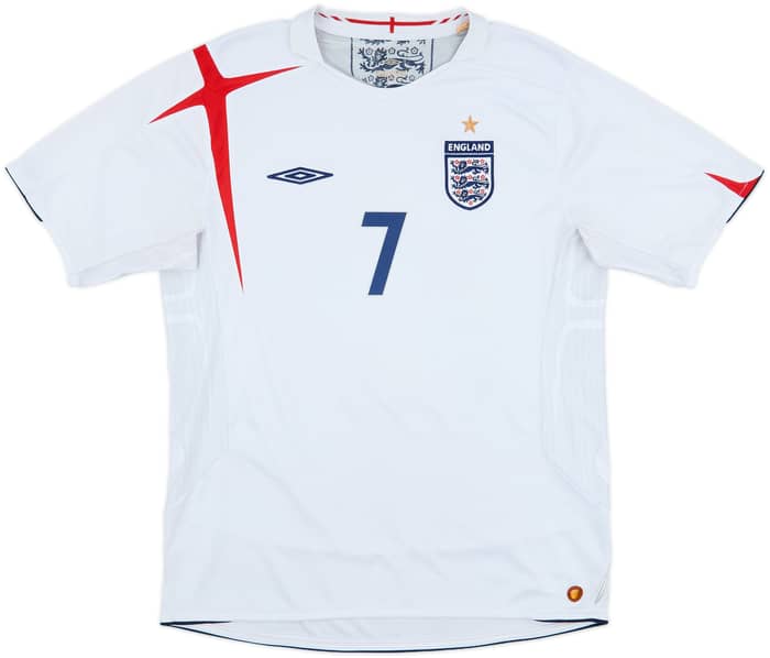 2005-07 England Home Shirt Beckham #7 - 5/10 - (L)