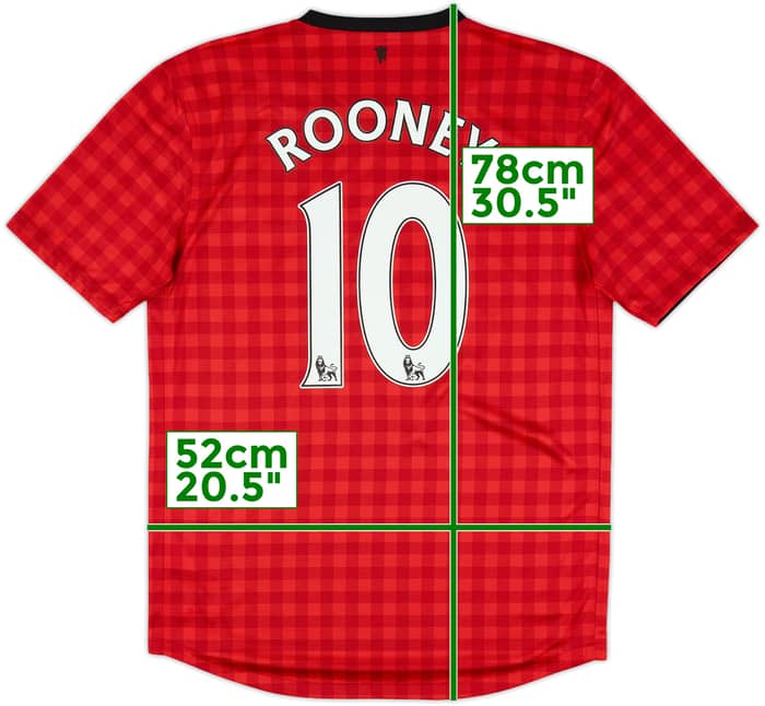 2013-14 Manchester United Home Shirt Rooney #10 - 8/10 - (M)