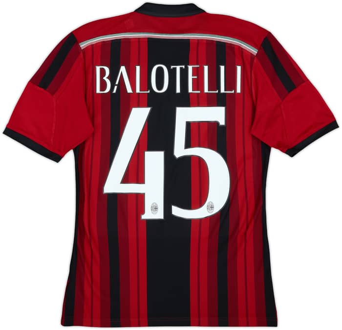 2014-15 AC Milan Home Shirt Balotelli #45 - 6/10 - (S)