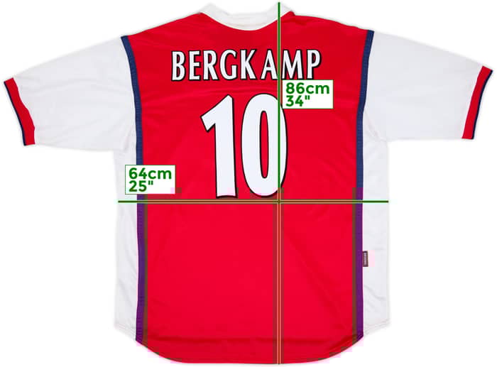 1998-99 Arsenal Home Shirt Bergkamp #10 - 8/10 - (XXL)