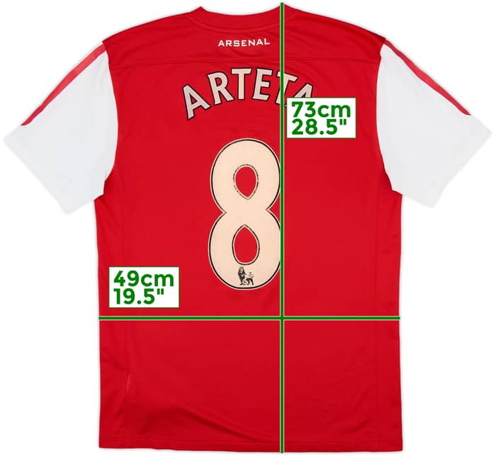 2011-12 Arsenal Home Shirt Arteta #8 - 6/10 - (M)