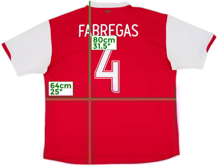 2006-08 Arsenal Home Shirt Fabregas #4 - 7/10 - (XXL)