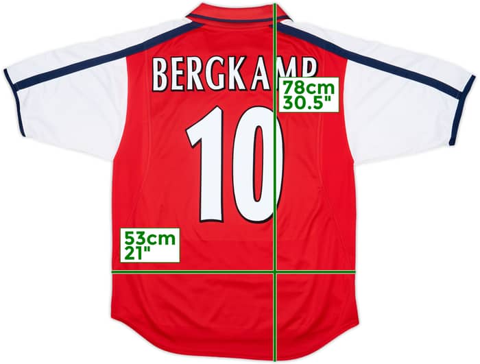2000-02 Arsenal Home Shirt Bergkamp #10 - 9/10 - (M)
