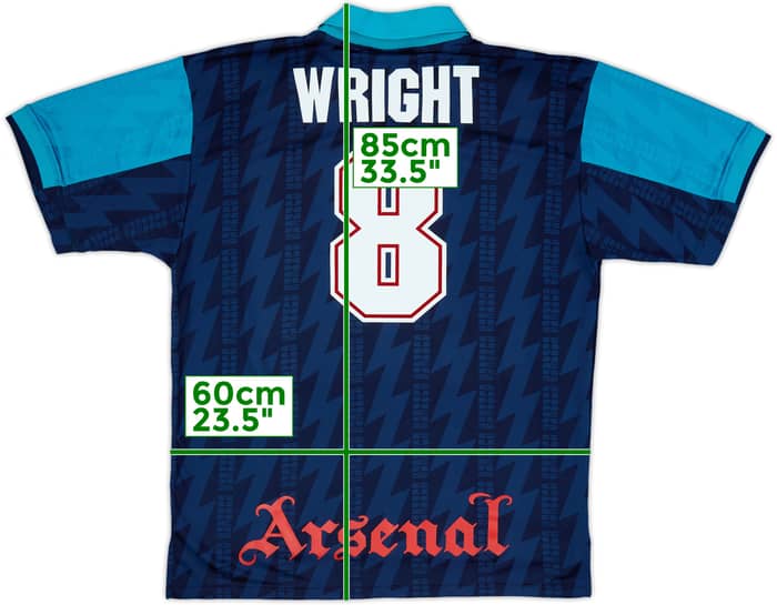 1994-95 Arsenal Away Shirt Wright #8 - 10/10 - (XL)