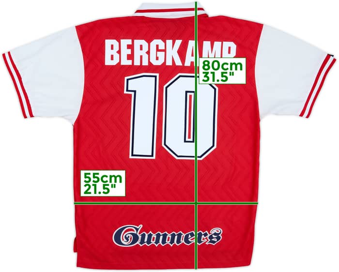 1996-98 Arsenal Home Shirt Bergkamp #10 - 8/10 - (XL)