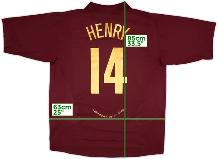 2005-06 Arsenal Home Shirt Henry #14 - 8/10 - (XXL)