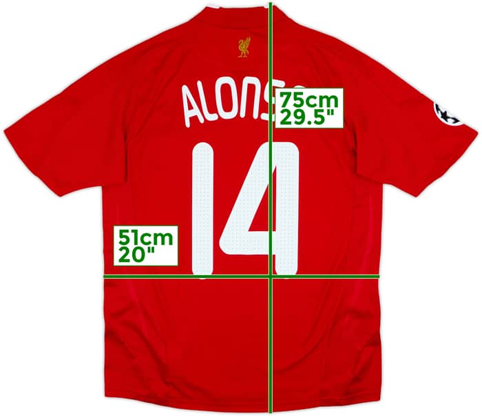 2008-10 Liverpool Home Shirt Alonso #14 - 8/10 - (XL.Boys)