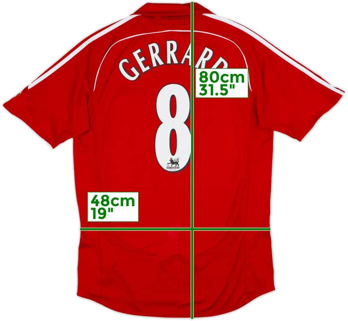 2006-08 Liverpool Home Shirt Gerrard #8 - 7/10 - (M)