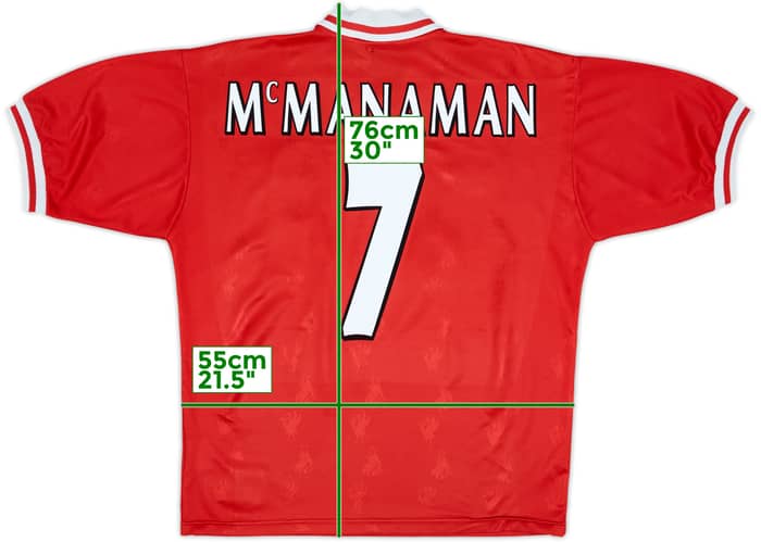 1996-98 Liverpool Home Shirt McManaman #7 - 6/10 - (L)