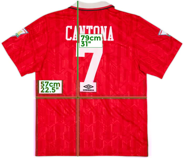 1992-94 Manchester United Home Shirt Cantona #7 - 9/10 - (XL)