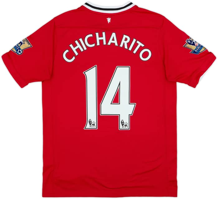 2011-12 Manchester United Home Shirt Chicharito #14 - 7/10 - (XL.Boys)