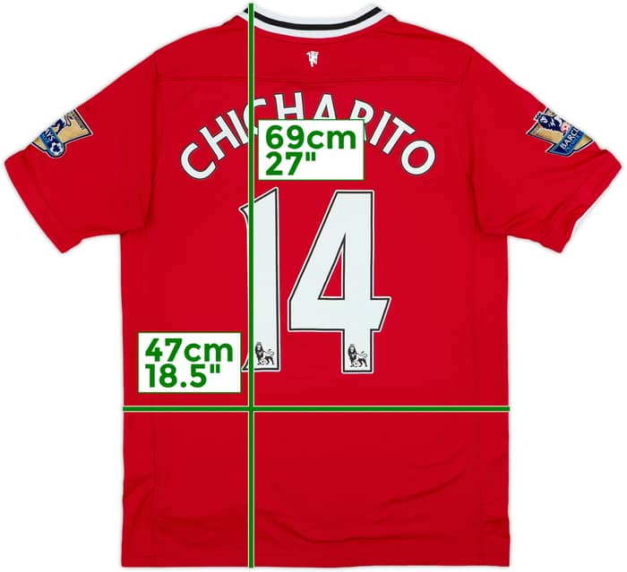 2011-12 Manchester United Home Shirt Chicharito #14 - 7/10 - (XL.Boys)