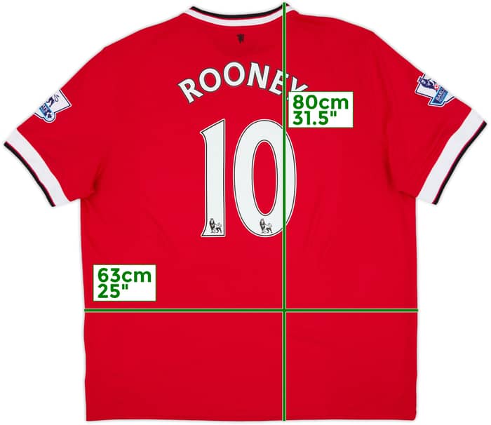 2014-15 Manchester United Home Shirt Rooney #10 - 10/10 - (XXL)