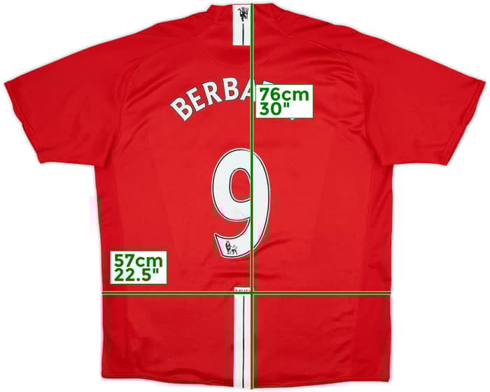 2007-09 Manchester United Home Shirt Berbatov #9 - 6/10 - (XL)