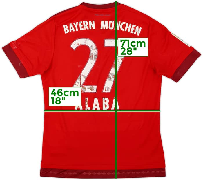 2015-16 Bayern Munich Home Shirt Alaba #27 - 3/10 - (M)